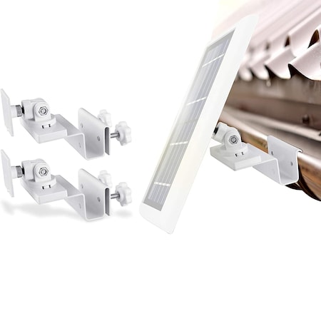 Wasserstein Camera Gutter Mount, for Ring, Arlo, Blink, Reolink Cams, Compatible Solar Panels, White, 2PK GutterSolar2WhtUSA